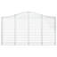 Arched Gabion Baskets 3 Pcs Galvanised Iron-891420570