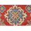 Tapis rouge en laine noué à la main de conception unique 8 pi 1 po x 10 pi Furlani
