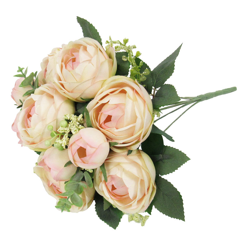 Buisson de renoncule classique, Rose ivoire