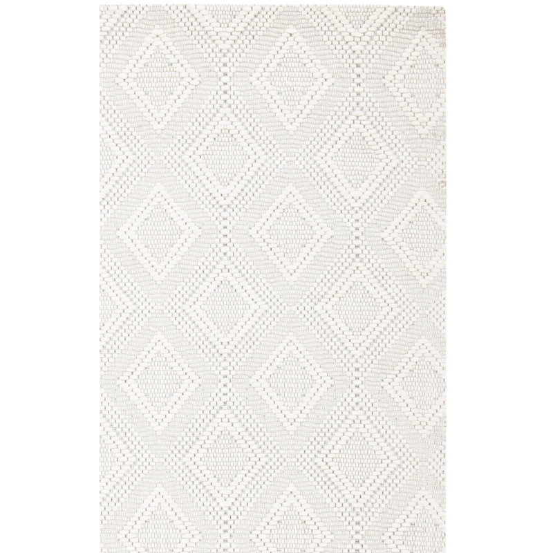 Tapis géométrique en laine et en coton tissé à la main avec latex Marbella, Rectangle 4 pi x 6 pi