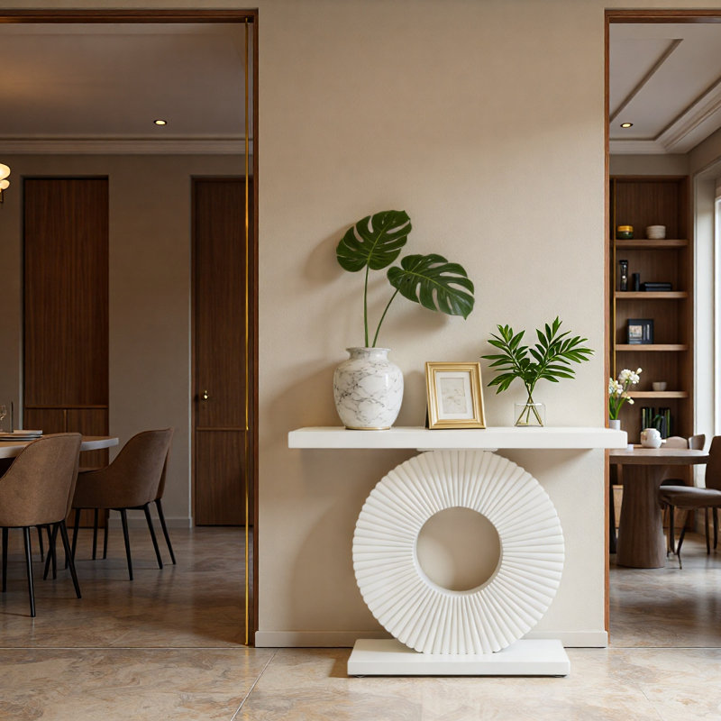 Table d'entrée élégante, table de couloir robuste, Blanc