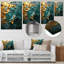 Abstrait bleu sarcelle or calcaire cristallin - marbre, art mural-1259855471-1259855464