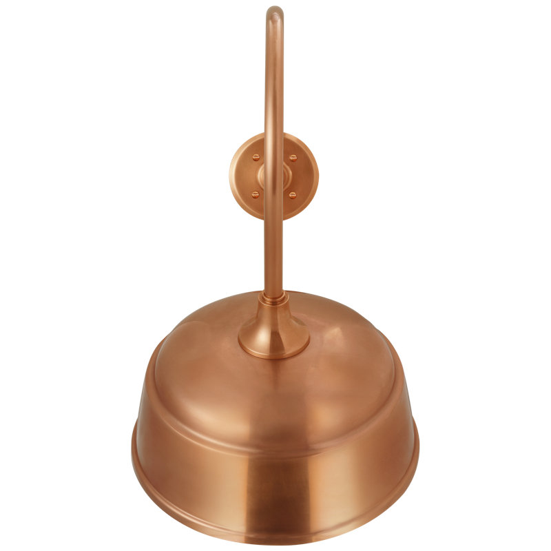 Thomas O'Brien, "Academy 26" Angled Flynn Barn Light in Soft Copper with 12.5" Rockhouse Shade, 22'' H x 12.5'' W x 26'' D