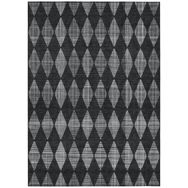 Loreen Washable Geometric Indoor / Outdoor Rug, Rectangle 8' x 10'