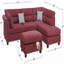Canapé modulaire en velours rouge # F6419