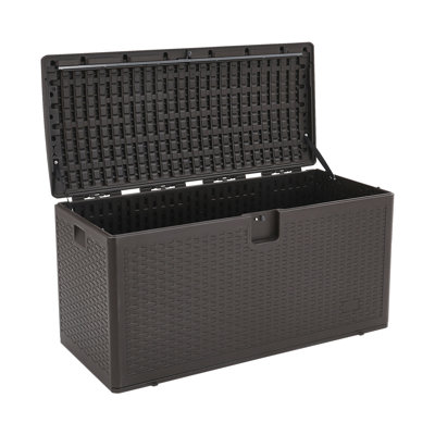 17 Stories Marwo 127cm W 99L Water Resistant Plastic Lockable Storage Bench