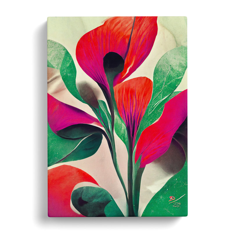 XV1022-505X Amazing Abstract Flowers No.2 - Print, No Matte, 60cm H x 40cm W, Wrapped Canvas