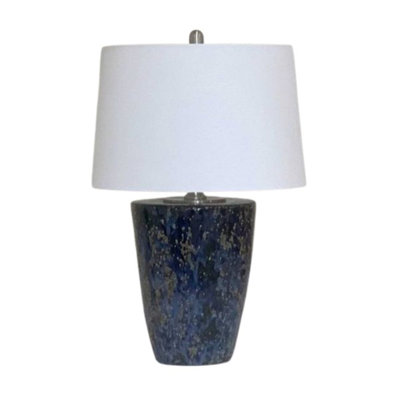 Lampe de table en céramique Picas bleue, petit plateau de 66 cm (26 pouces).