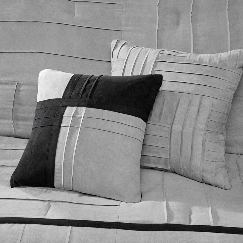 Édredon gris en faux suède - Microsuède luxueux, Gris