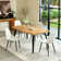 Shivani 5-Piece Modern Dining Set With Rectangular Wood Grain Table And 4 Upholstered Dining Chairs