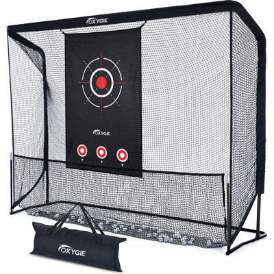 OXYGIE 10 x 7.5 ft Golf Practice Net with Target Cloth Heavy Duty Driving Golf Hitting Net