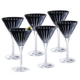Colored Martini Cocktail Glass - Assorted Colors -Champagne Glasses -Set of 6 -7 Oz.- Made in Europe