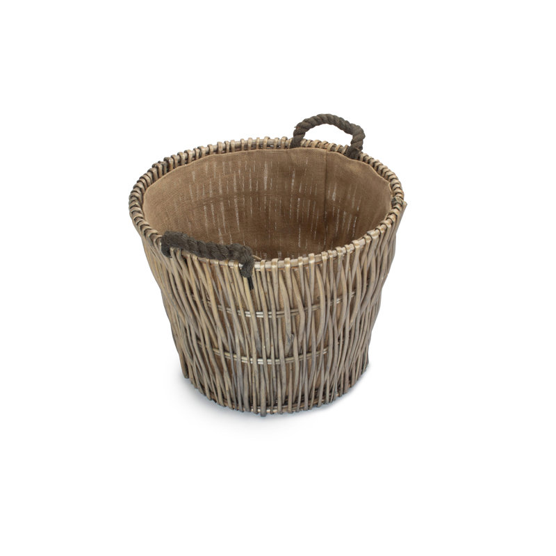 Rylie Lined Log Carrier Basket, 46cm H x 50cm W x 50cm D