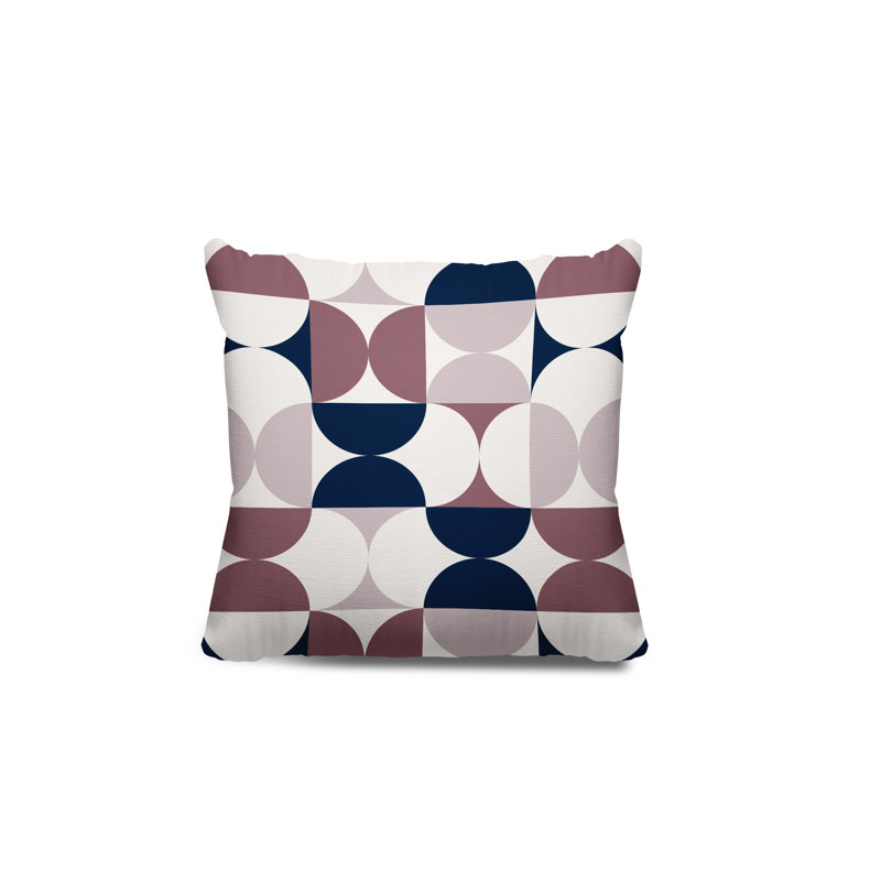 Coussin décoratif intérieur / extérieur Pitto Griffin, 19 po x 19 po, Mauve / bleu marine