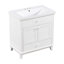 Meuble-lavabo 30 po avec lavabo, armoire de salle de bain avec deux portes et un tiroir