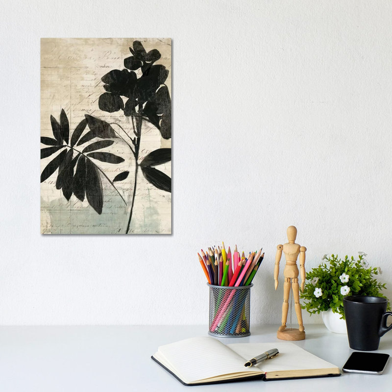 Inky Floral II 1 Piece Wrapped Canvas Painting