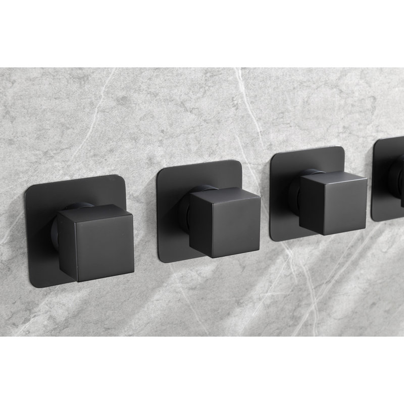 Contrôle de volume de la douche principale - Valve en métal noir mat 3/4 "avec poignée réglable en laiton