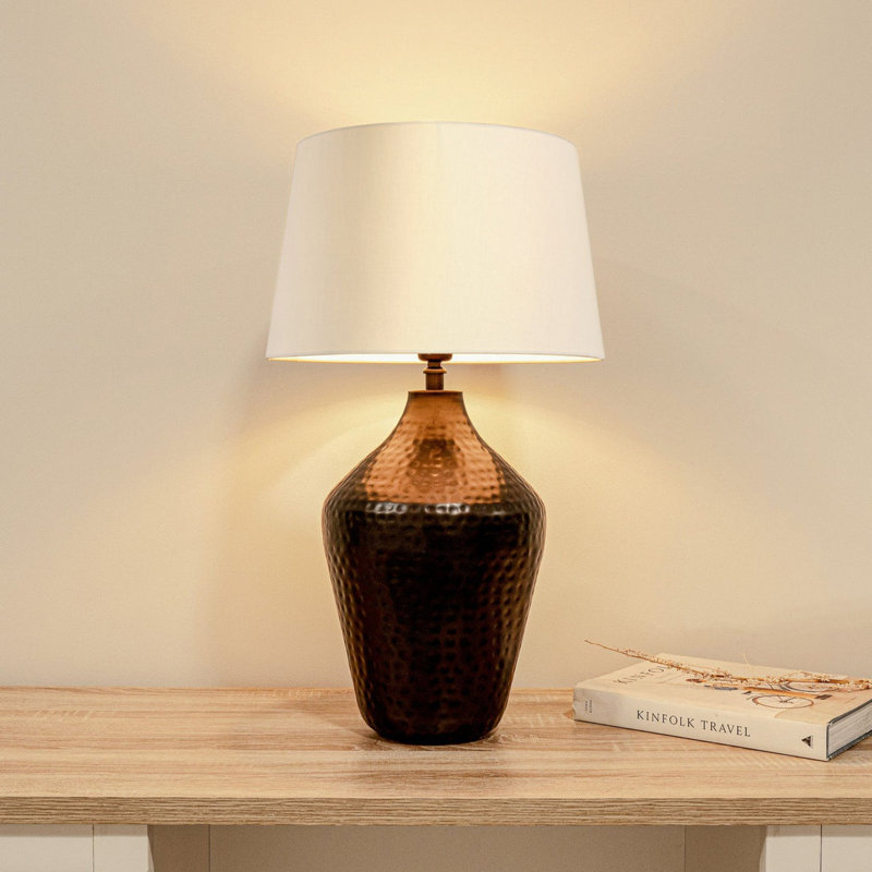Adoram Metal Table Lamp, Black Bronze, Snow White