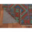Tapis décoratif en laine rouge de conception unique 2 pi 7 po x 3 pi 10 po noué à la main