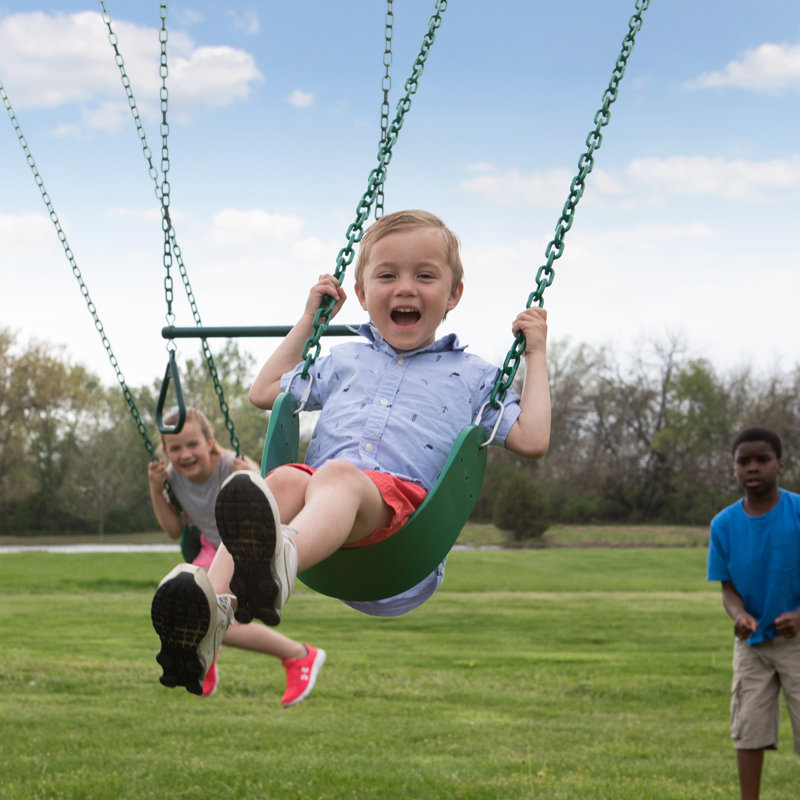 Big Brutus 10 Ft Tall Metal Swing Set with Trapeze Bar