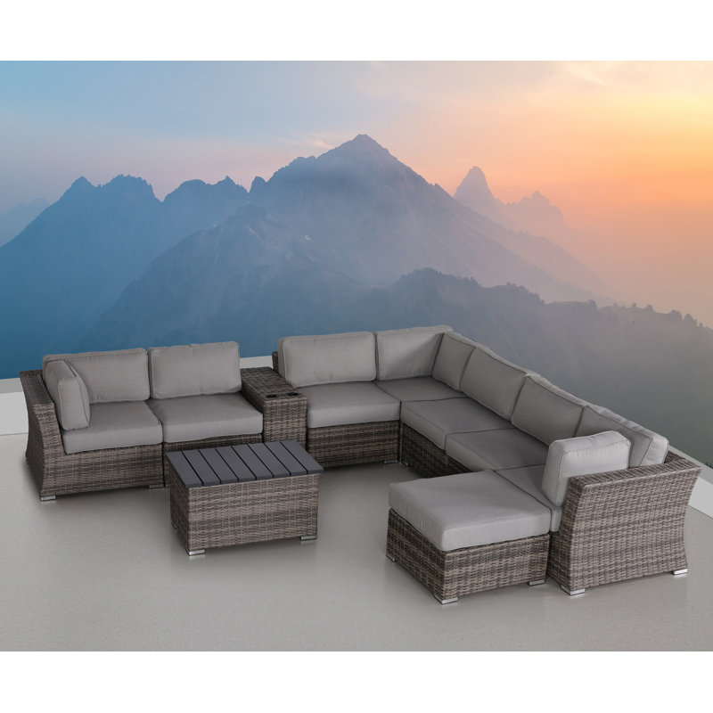 Wicker Fully Assembled 6 - Person Seating Group with Cushions