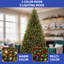  Arbre de Noël artificiel épinette vert 7,5 pi, arbre de Noël saisonnier avec 550 lumières préinstallées et embouts de branches denses