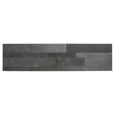 Aspect Peel And Stick Stone Overlay Kitchen Backsplash - Iron Slate (5.9" X 23.6" X 1/8" Panel - Approx. 1 Sq Ft) - Easy Diy Tile Backsplash
