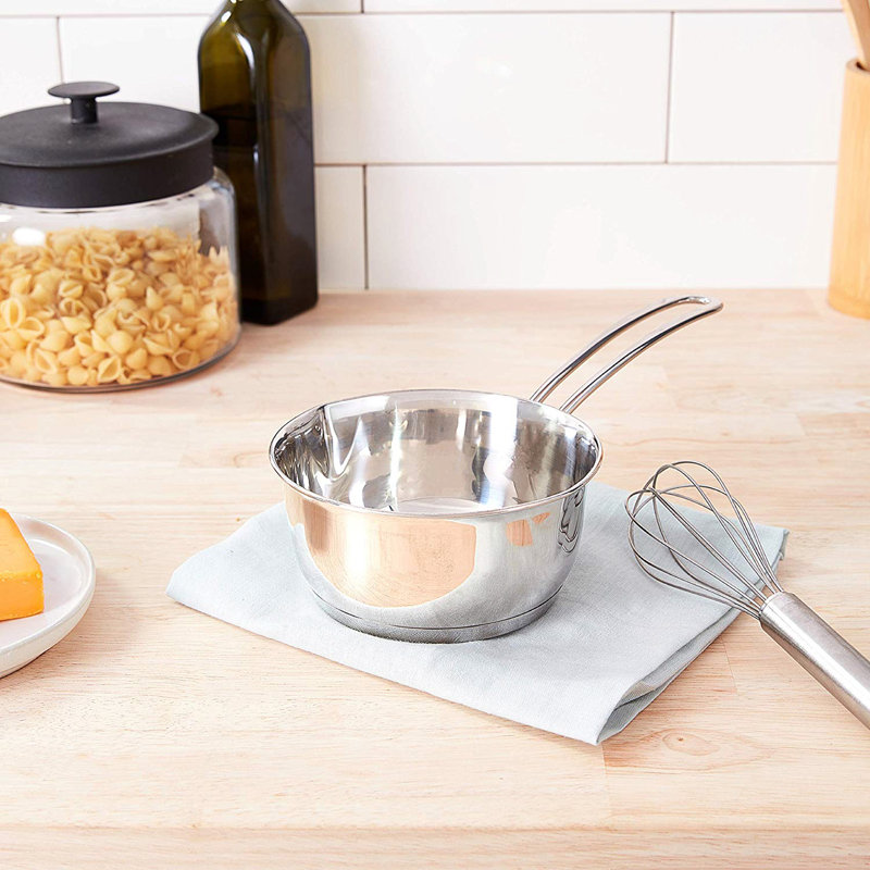 0.5 Qt Stainless Steel Saucepan with Pour Spout