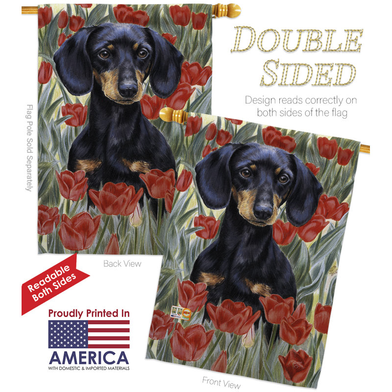 Double Sided 40'' H x 28'' W Polyester Animal Flag Set