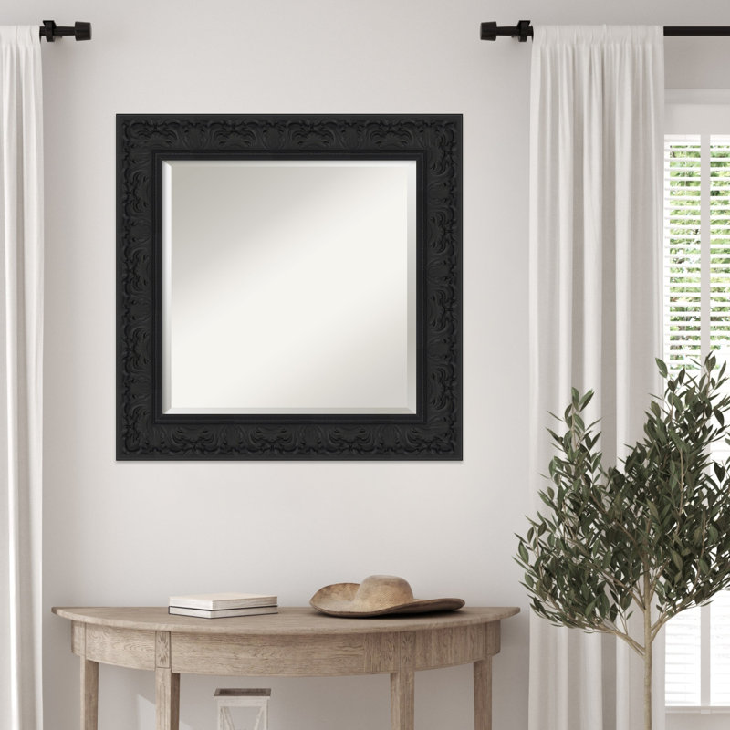 Miroir mural Luxe, 26,75 po x 26,75 po, Noir