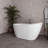 55" Streamline Soaking Glossy White Freestanding Tub With Internal Drain-108964775