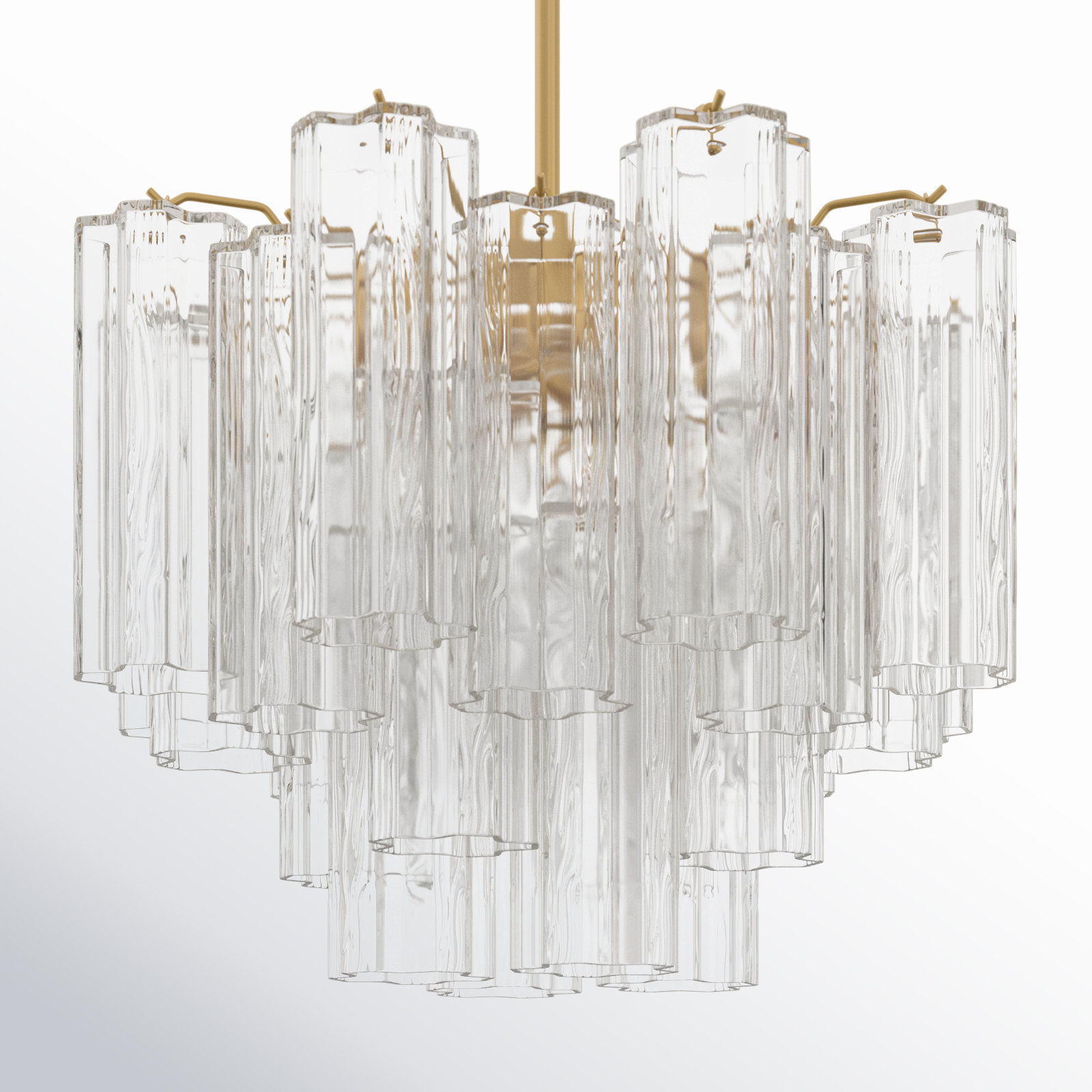 Arras 9-Light Chandelier, Aged Brass, 13.75" H x 17.75" W x 17.75" D,  Clear