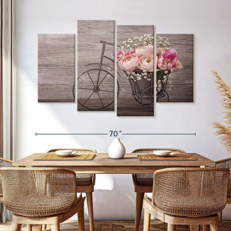 Ranunculus Bicycle Vase, H 42 po x l 68 po