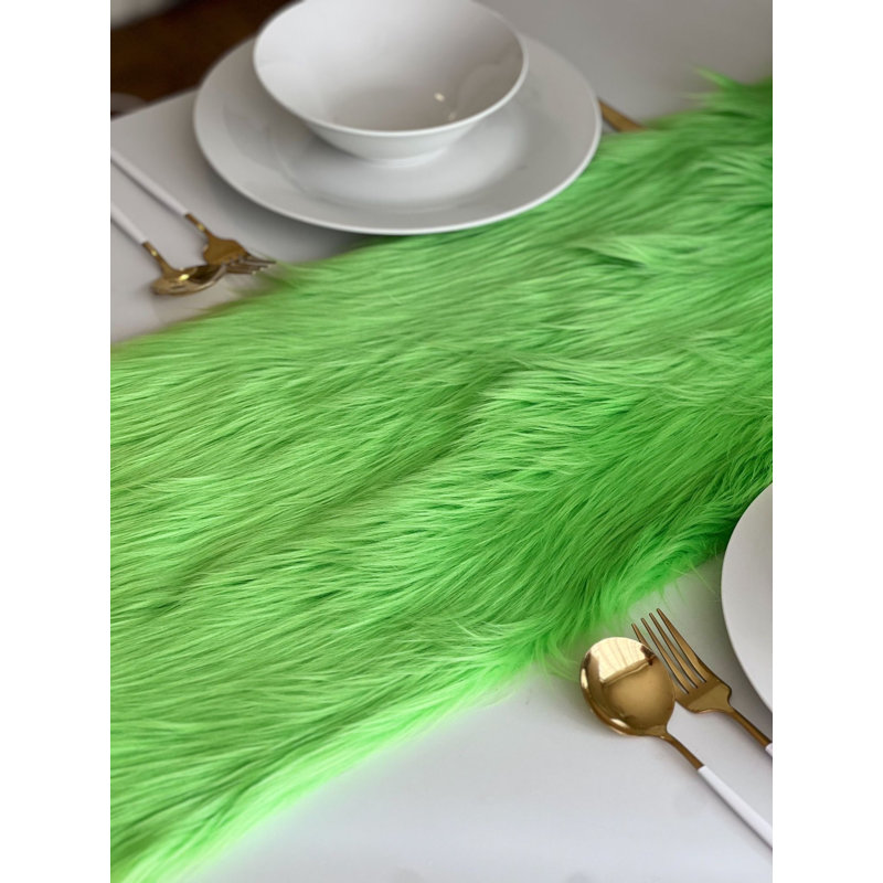 FabricLA Faux Fur Accent Cut with Rounded Edges for Holiday & Christmas Décor, 12" W x 24" L, Orange