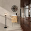 Meuble-lavabo mural 18,5 po avec lavabo en résine, porte simple à fermeture douce, panneau de fibres à densité moyenne, noyer (emballage KD)-1655100542