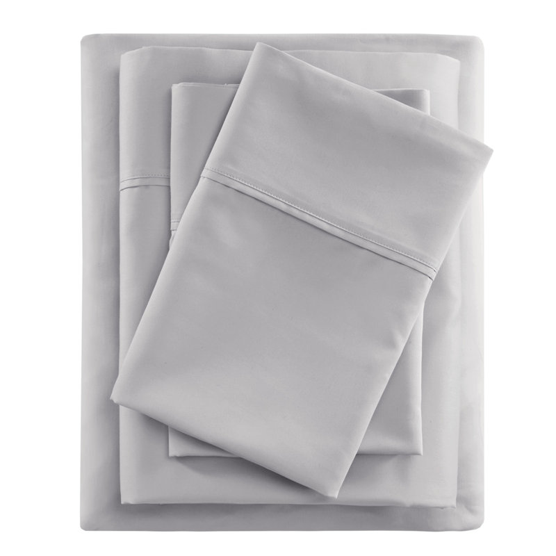 Ensemble de draps en mélange de coton 600 fils 600 fils, Très grand, Gris