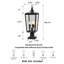 3-Light Black Outdoor Post Light with Clear Glass Panels