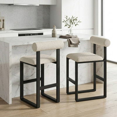 Tabouret de bar et de comptoir rembourré avec base en bois Brayden