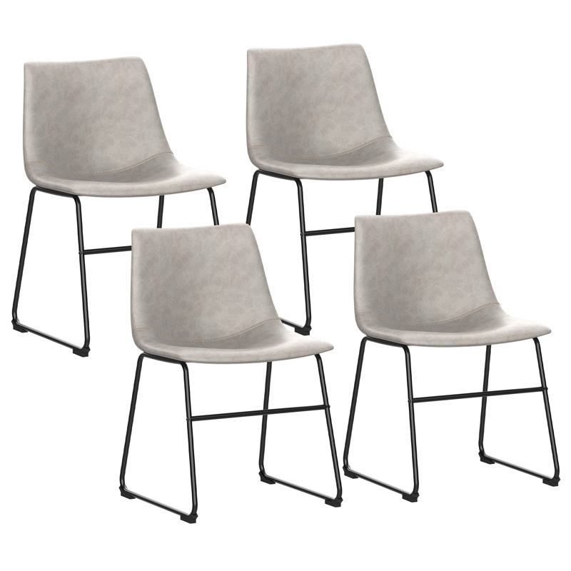 Chaise d'appoint rembourrée en similicuir, Gris