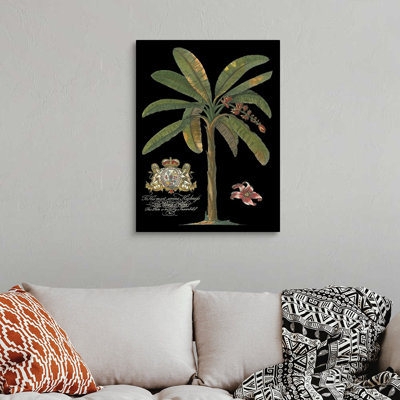 Palmier sur toile II noir, art mural