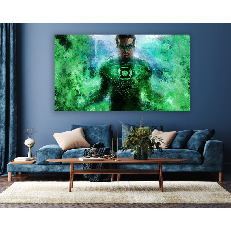 Green Lantern 2 DC Heroes and Villians Collection - Art Prints, 29.5cm H x 39.4cm W x 0.07cm D, Metal