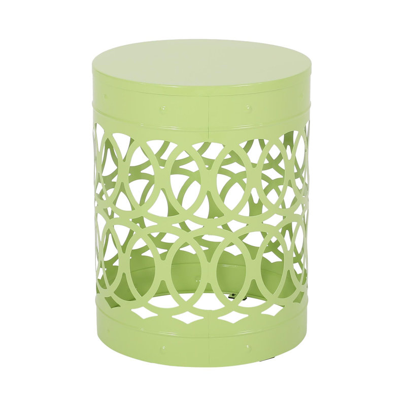 Outdoor Metal End Table -Large, Green