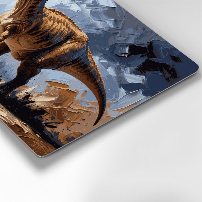 «Dinosaur Edmontosaurus», art mural en métal noir, H 11 po x l 14 po