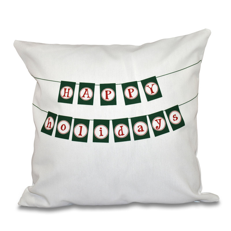 Housse de coussin décoratif à imprimé à carreaux pour fêtes joyeuses, H 20 po x l 20 po, Vert