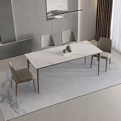 Italian-style rectangular rock plate dining table