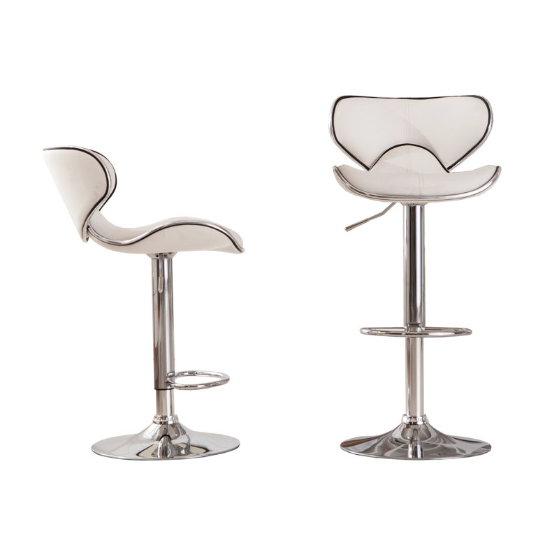 Blanc avec base en 2, siège en similicuir, fonction pivotante, revêtement d'ameublement moderne, base et siège confortable