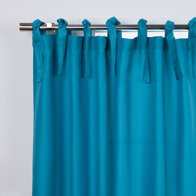 Arusyak Outdoor Tie Top Curtain, Aqua