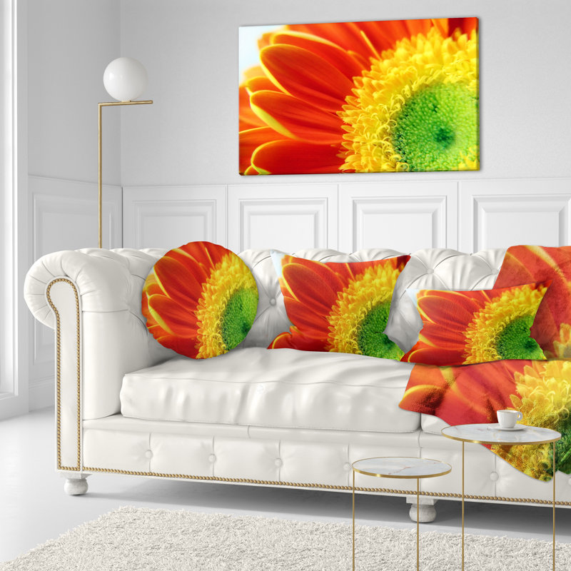 Gerber Daisy Flower Petals - Coussin décoratif à imprimé floral
