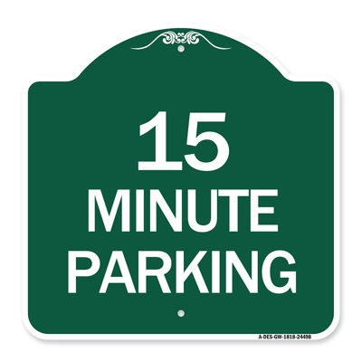 Signmission Designer Series Sign - 2 Hour Parking - Parking For Customers Only | Green & White 18" X 18" Heavy-Gauge Aluminum Architectural Sign | Protect Your Business | Made In The USA