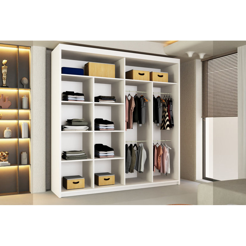 Higham 2 Door Wardrobe, 217cm H x 203cm W x 62cm D, White